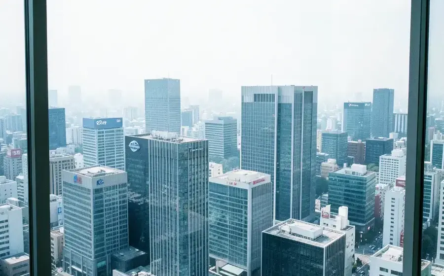 高層階から見た東京のオフィス街